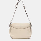 Beige leather and suede crossbody bag