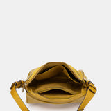 Yellow leather and suede crossbody bag