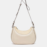 Beige leather and suede crossbody bag