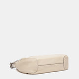 Beige leather and suede crossbody bag