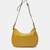 Yellow leather and suede crossbody bag