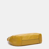 Yellow leather and suede crossbody bag