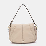 Beige leather crossbody bag