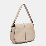 Beige leather crossbody bag