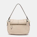 Beige leather crossbody bag