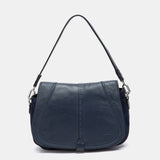 Blaue Umhängetasche aus Leder