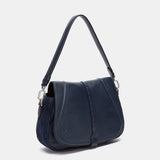 Blaue Umhängetasche aus Leder