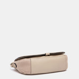 Beige leather crossbody bag