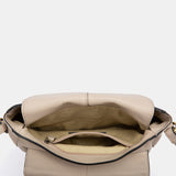Beige leather crossbody bag