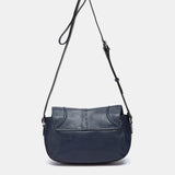 Blue leather crossbody bag