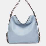 Light blue leather multifunctional bag