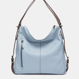 Light blue leather multifunctional bag