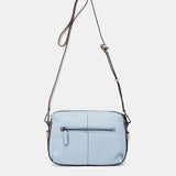 Bandolera en piel azul claro