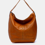Bolso de hombro en piel cognac