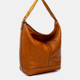 Bolso de hombro en piel cognac