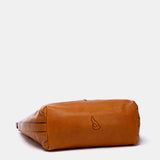 Bolso de hombro en piel cognac
