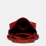Bandolera en piel rojo