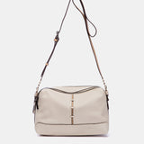 Bandolera pequeña en piel beige