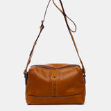 Bandolera pequeña en piel cognac