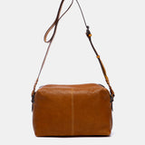 Bandolera pequeña en piel cognac