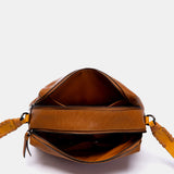 Bandolera pequeña en piel cognac