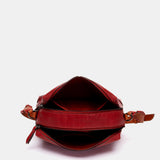 Bandolera pequeña en piel roja