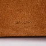 Bolso de hombro en piel y serraje cognac