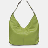 Green leather and suede shoulder bag