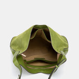 Green leather and suede shoulder bag