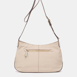 Bandolera en piel y serraje beige