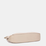 Bandolera en piel y serraje beige