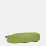 Green leather and suede crossbody bag