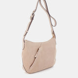 Bandolera en piel y serraje beige