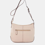 Bandolera en piel y serraje beige