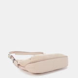 Bandolera en piel y serraje beige