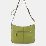 Bandolera en piel y serraje verde