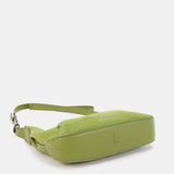 Bandolera en piel y serraje verde