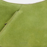 Bandolera en piel y serraje verde