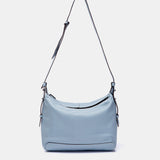 Bandolera grande en piel azul claro