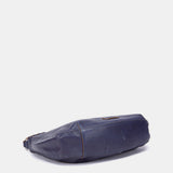 Kleine Umhängetasche aus blauem Leder