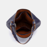 Kleine Umhängetasche aus blauem Leder