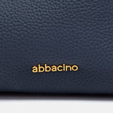 Bolso de hombro en piel y serraje azul