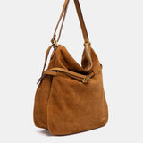 Bolso multifuncional en serraje cognac
