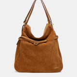 Bolso multifuncional en serraje cognac