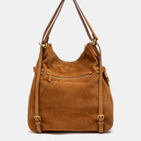 Bolso multifuncional en serraje cognac