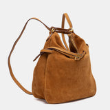 Bolso multifuncional en serraje cognac
