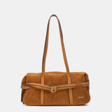 Bolso de hombro en serraje cognac