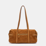 Bolso de hombro en serraje cognac