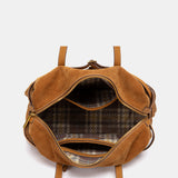 Bolso de hombro en serraje cognac
