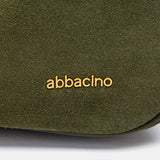 Green suede crossbody bag.